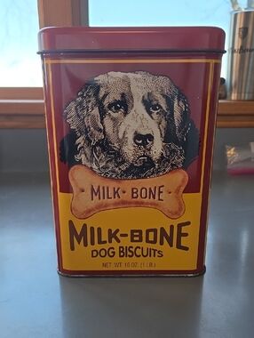 Vintage 1995 Milk Bone Dog Treat Metal Tin